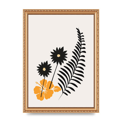 Mustard Flower Series Four Printed Poster - A4 framed