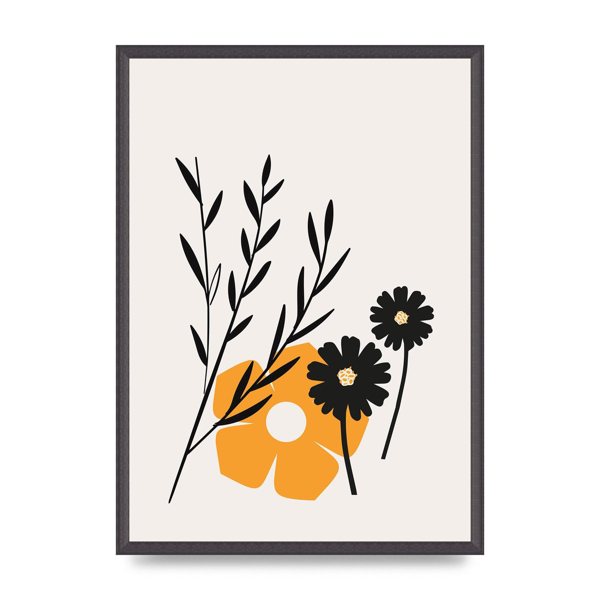 Mustard Flower Series Five Wall Art - A2 framed