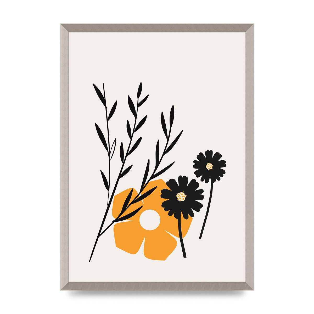 Mustard Flower Series Five Wall Art - A2 framed