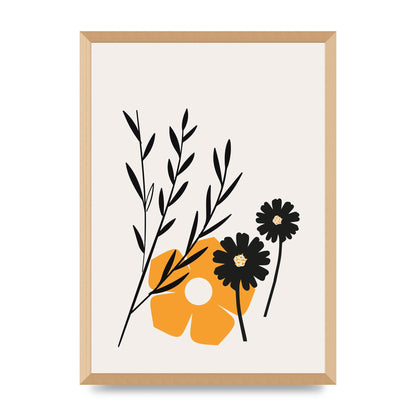 Mustard Flower Series Five Wall Art - A2 framed