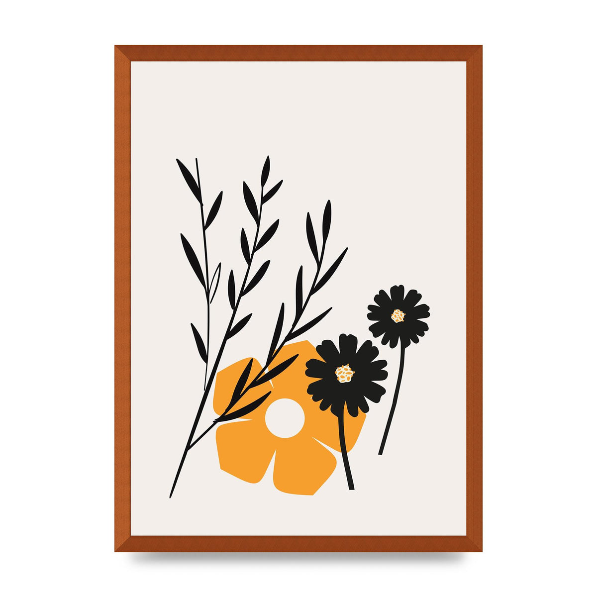 Mustard Flower Series Five Wall Art - A2 framed