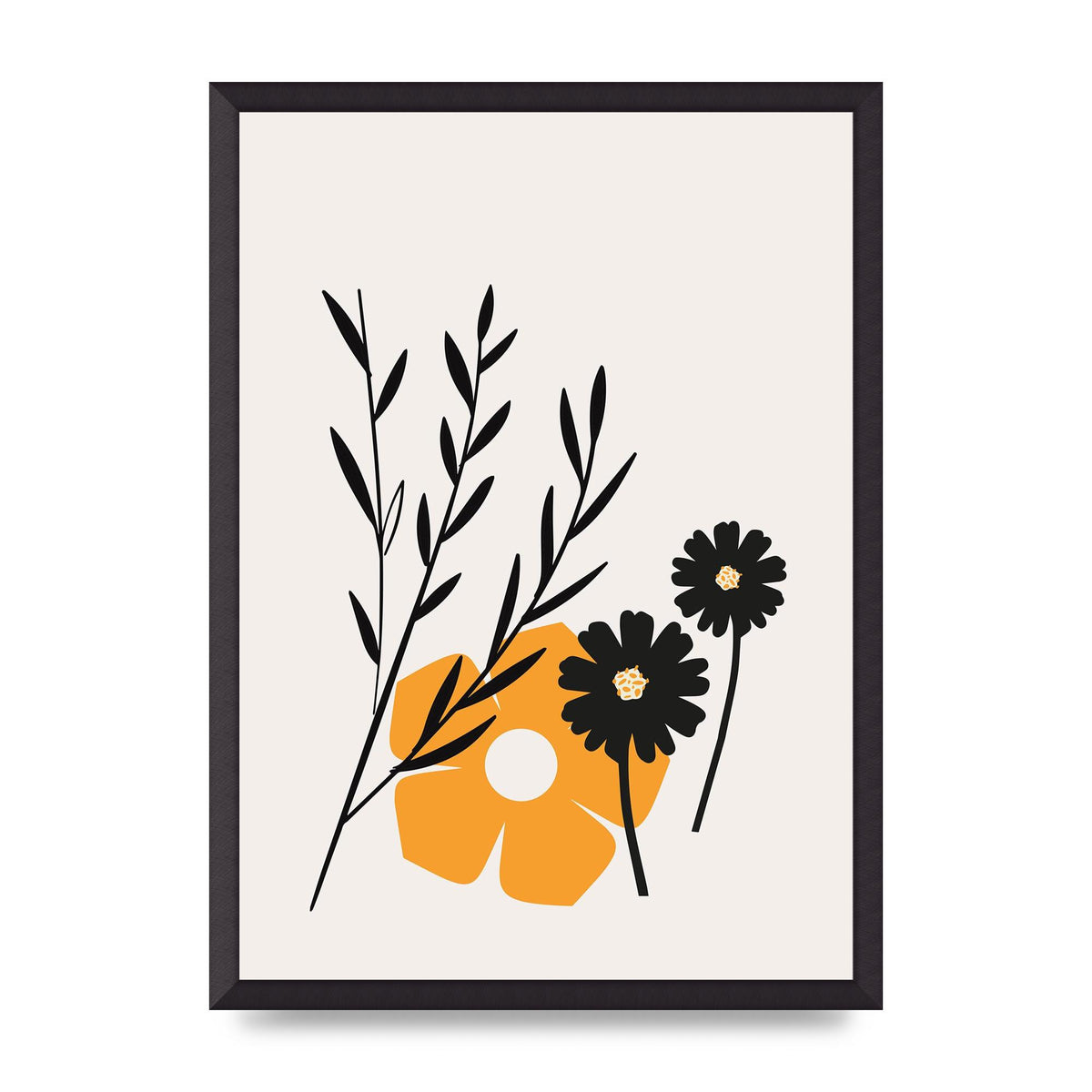 Mustard Flower Series Five Wall Art - A2 framed