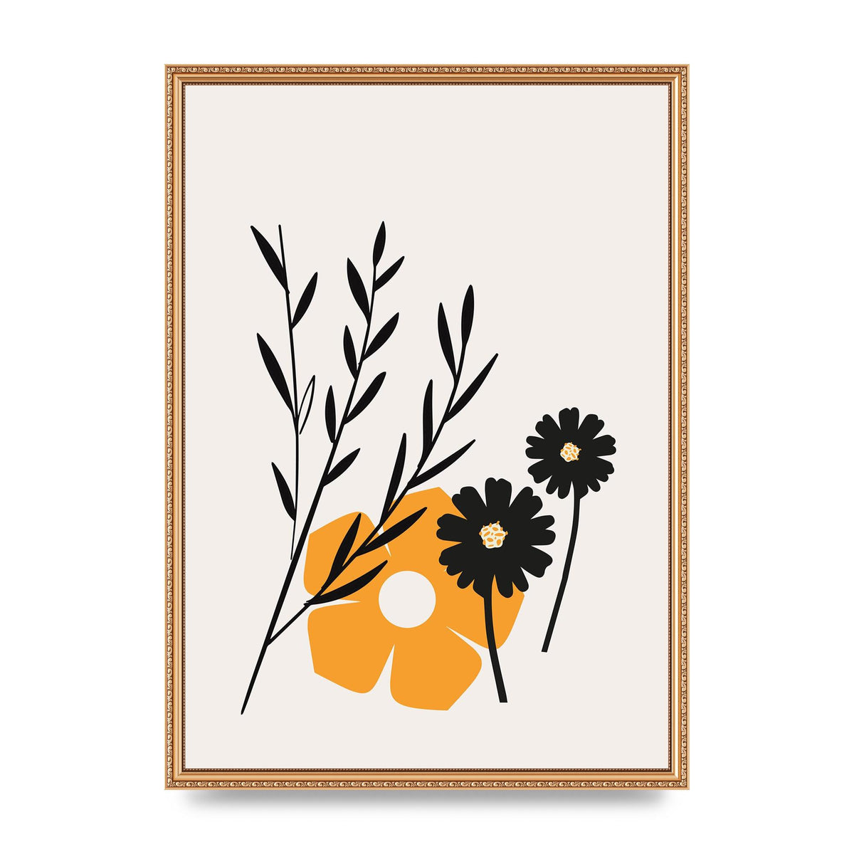 Mustard Flower Series Five Wall Art - A2 framed