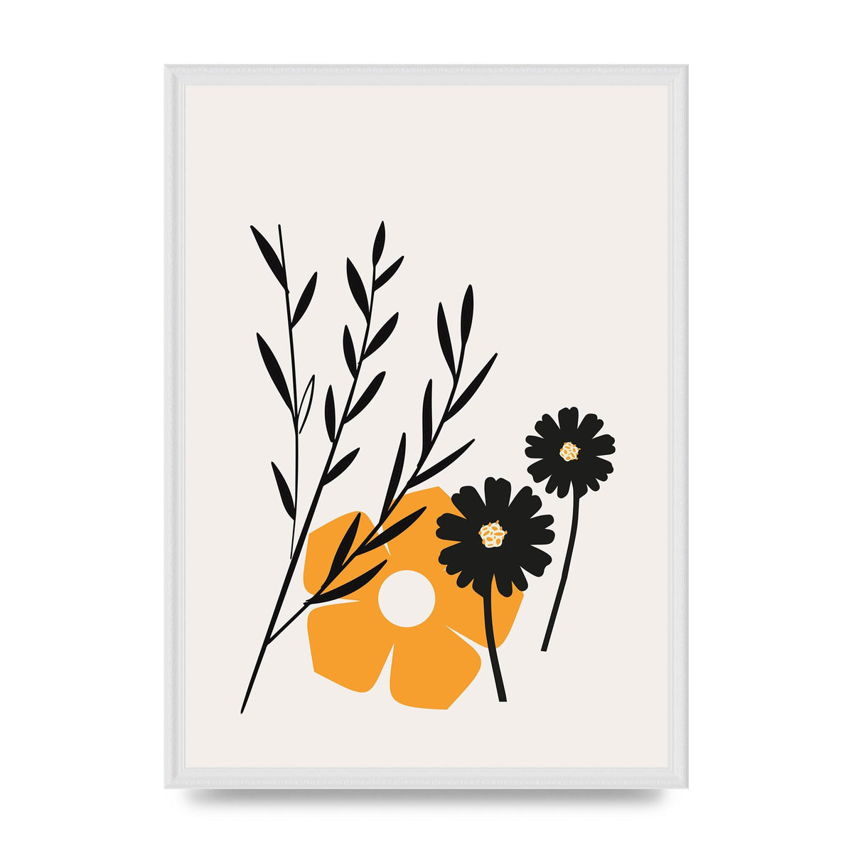 Mustard Flower Series Five Wall Art - A2 framed