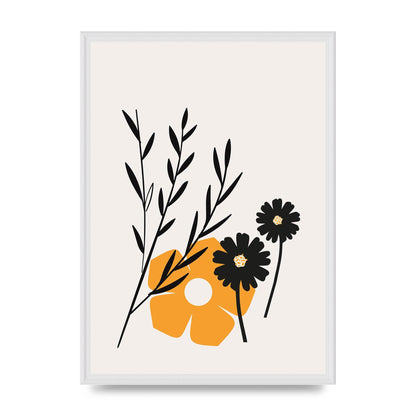 Mustard Flower Series Five Wall Art - A2 framed