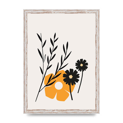 Mustard Flower Series Five Wall Art - A3 framed