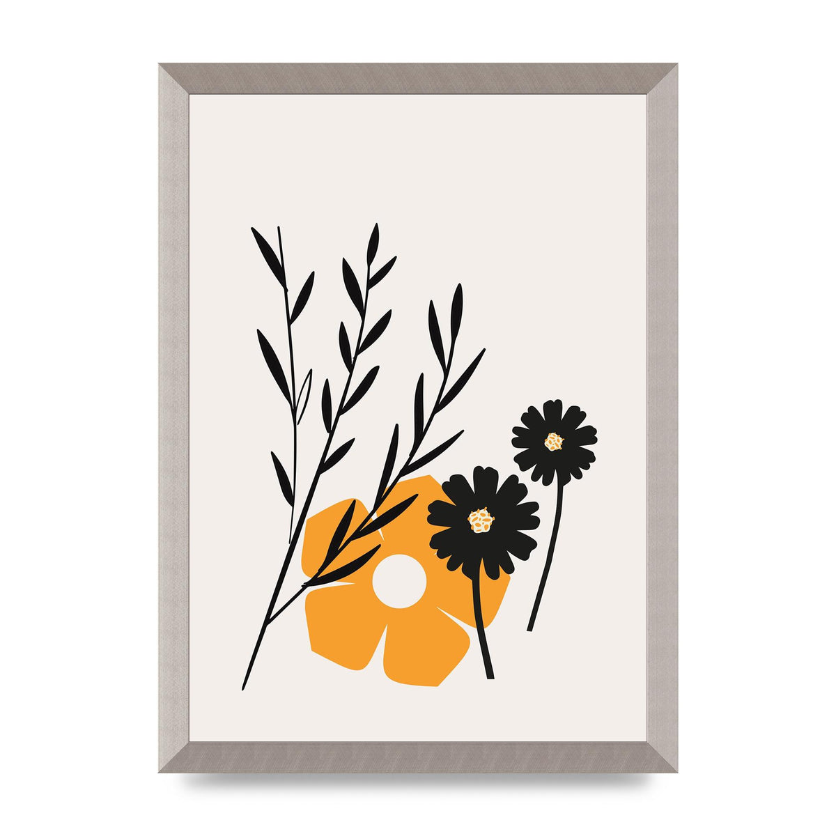 Mustard Flower Series Five Wall Art - A3 framed