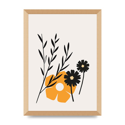 Mustard Flower Series Five Wall Art - A3 framed