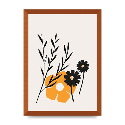 Mustard Flower Series Five Wall Art - A3 framed