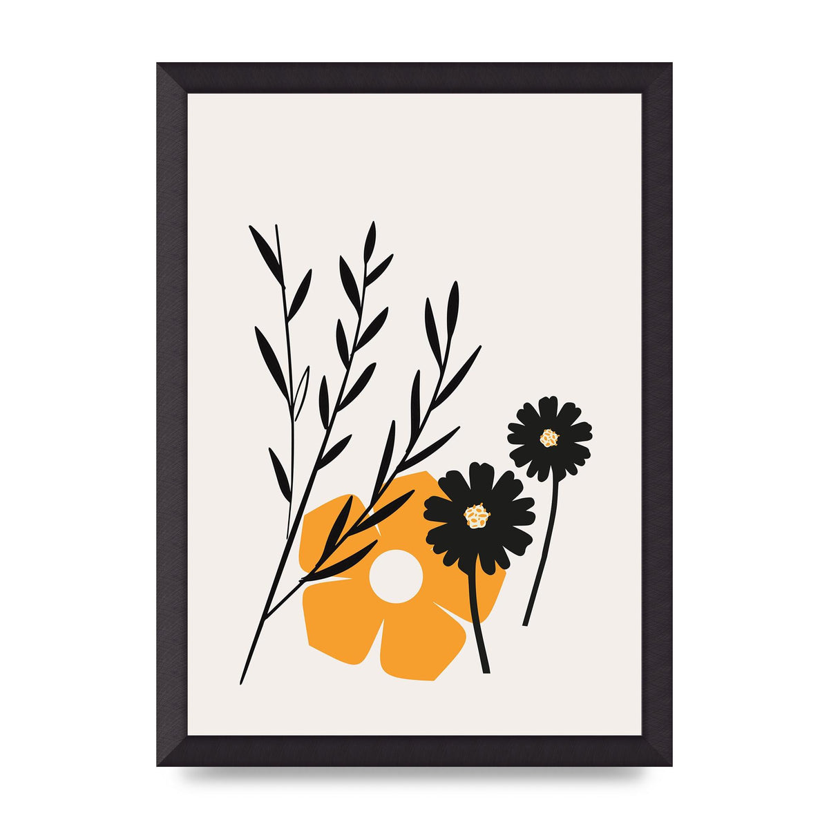Mustard Flower Series Five Wall Art - A3 framed
