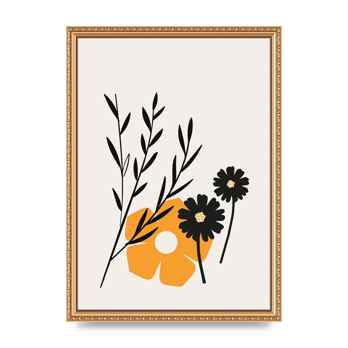 Mustard Flower Series Five Wall Art - A3 framed