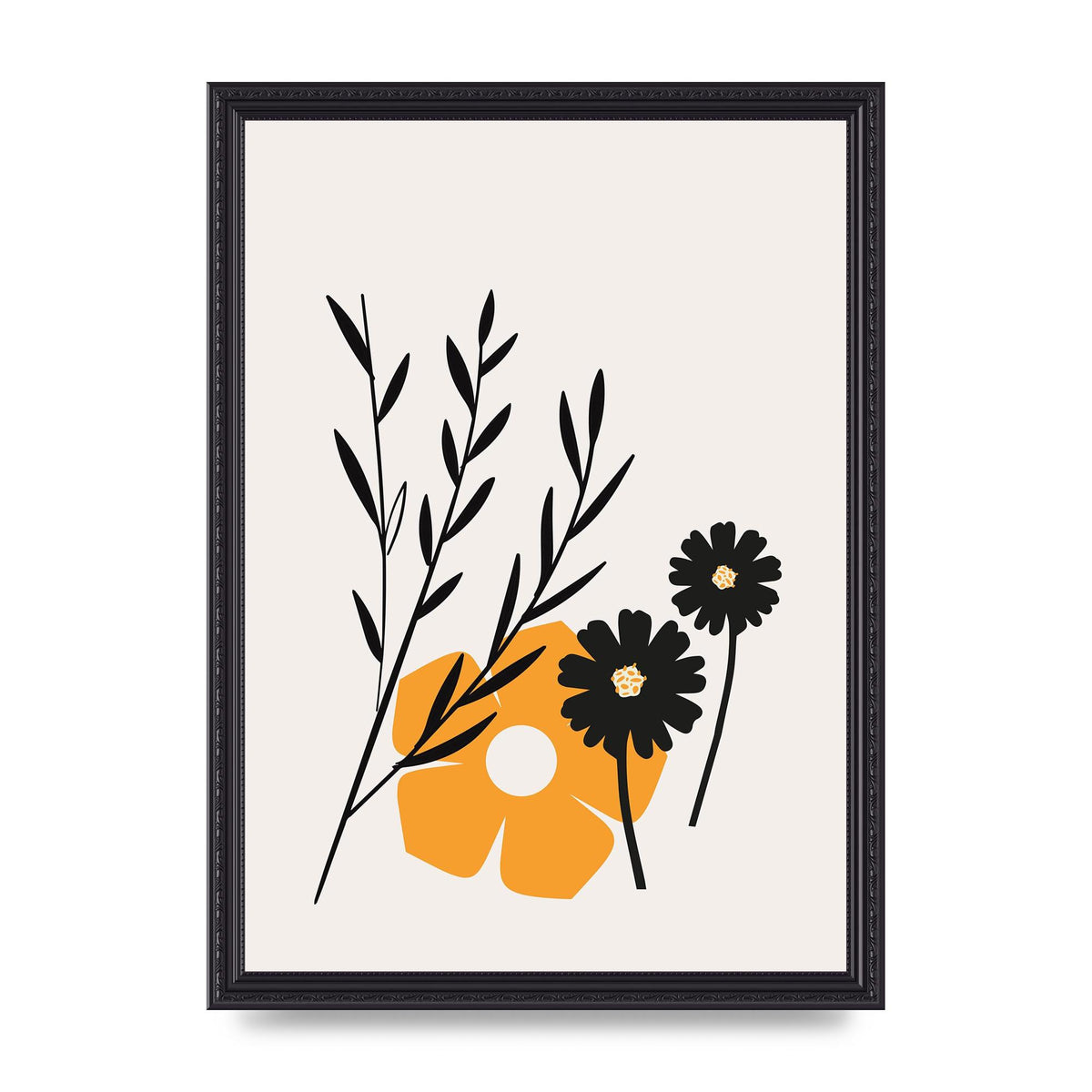 Mustard Flower Series Five Wall Art - A3 framed