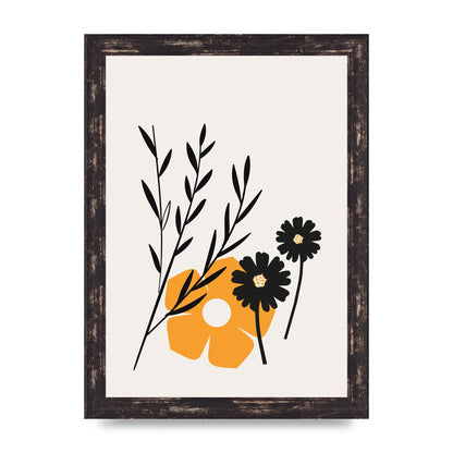 Mustard Flower Series Five Wall Art - A4 framed