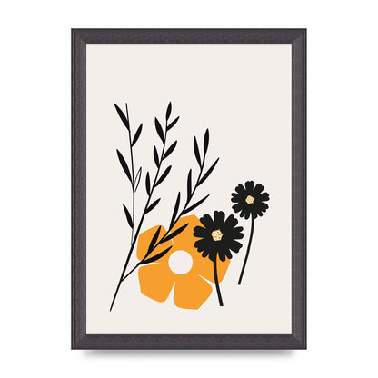 Mustard Flower Series Five Wall Art - A4 framed