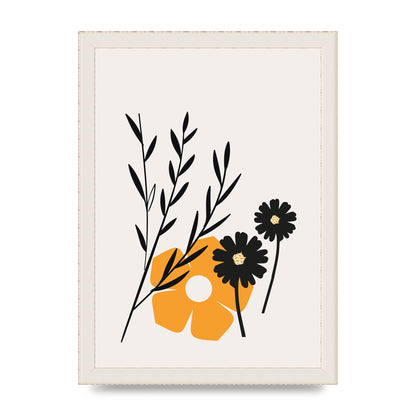 Mustard Flower Series Five Wall Art - A4 framed