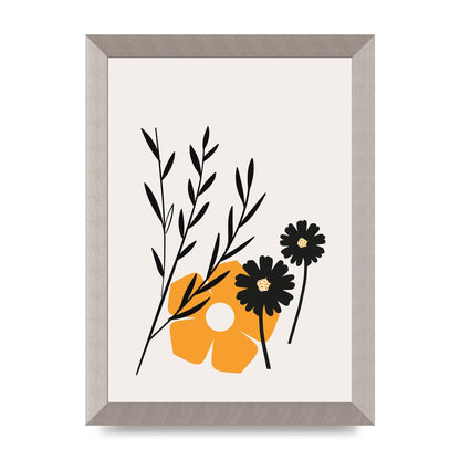 Mustard Flower Series Five Wall Art - A4 framed