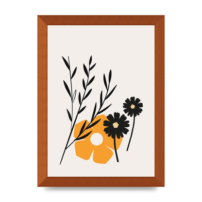 Mustard Flower Series Five Wall Art - A4 framed