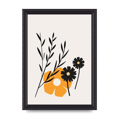 Mustard Flower Series Five Wall Art - A4 framed