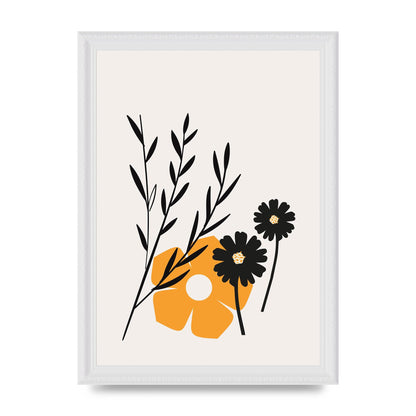 Mustard Flower Series Five Wall Art - A4 framed