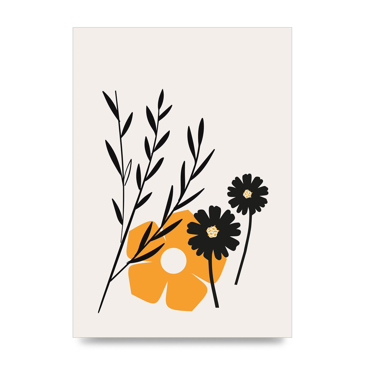 Mustard Flower Series Five Wall Art - unframed print