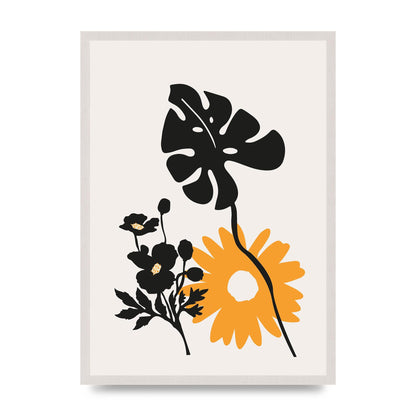 Mustard Flower Series Six print in an A2 white saw cut grain frame