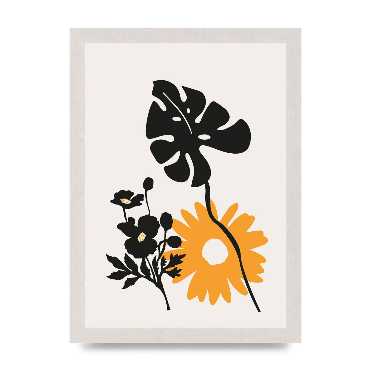 Mustard Flower Series Six Art For The Home - A4 framed