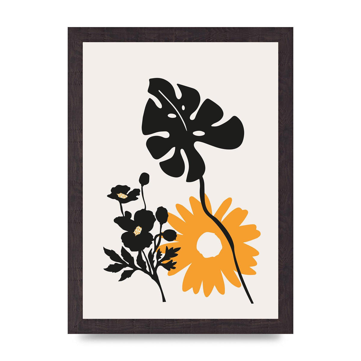 Mustard Flower Series Six Art For The Home - A4 framed