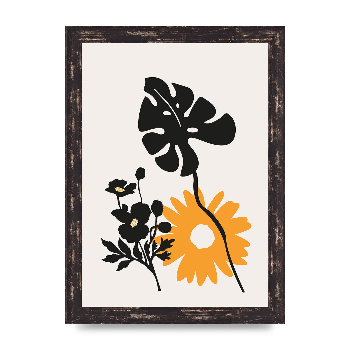 Mustard Flower Series Six Art For The Home - A4 framed