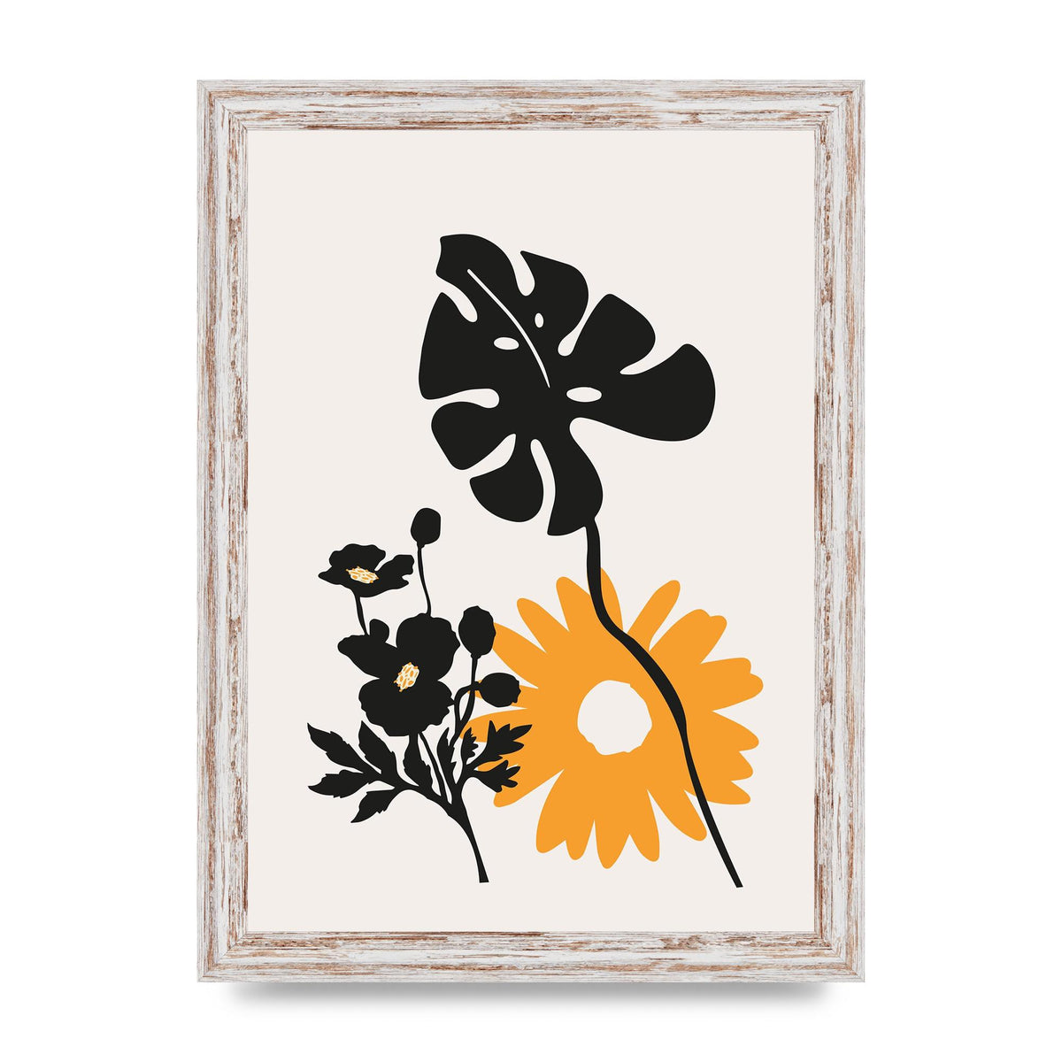 Mustard Flower Series Six Art For The Home - A4 framed