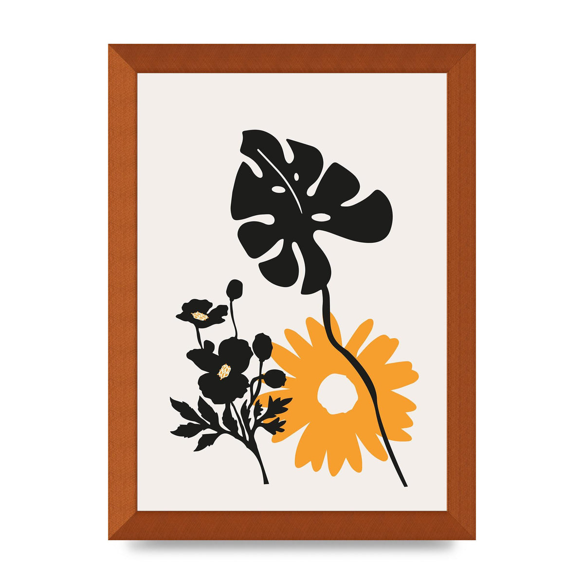 Mustard Flower Series Six Art For The Home - A4 framed