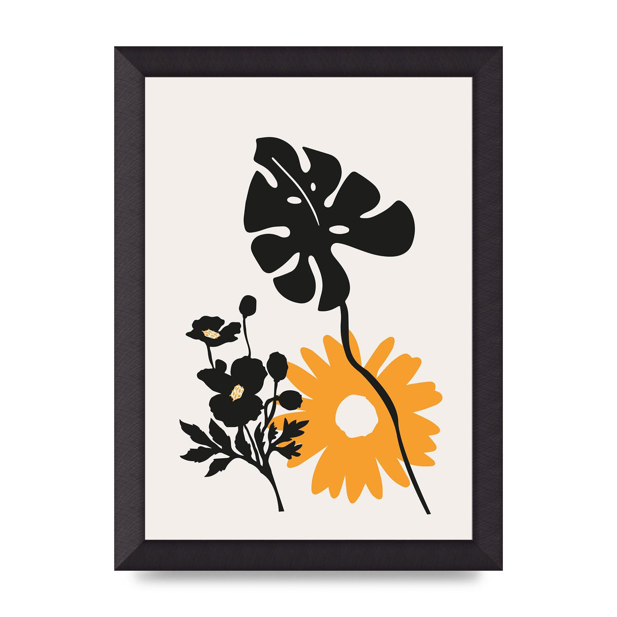 Mustard Flower Series Six Art For The Home - A4 framed