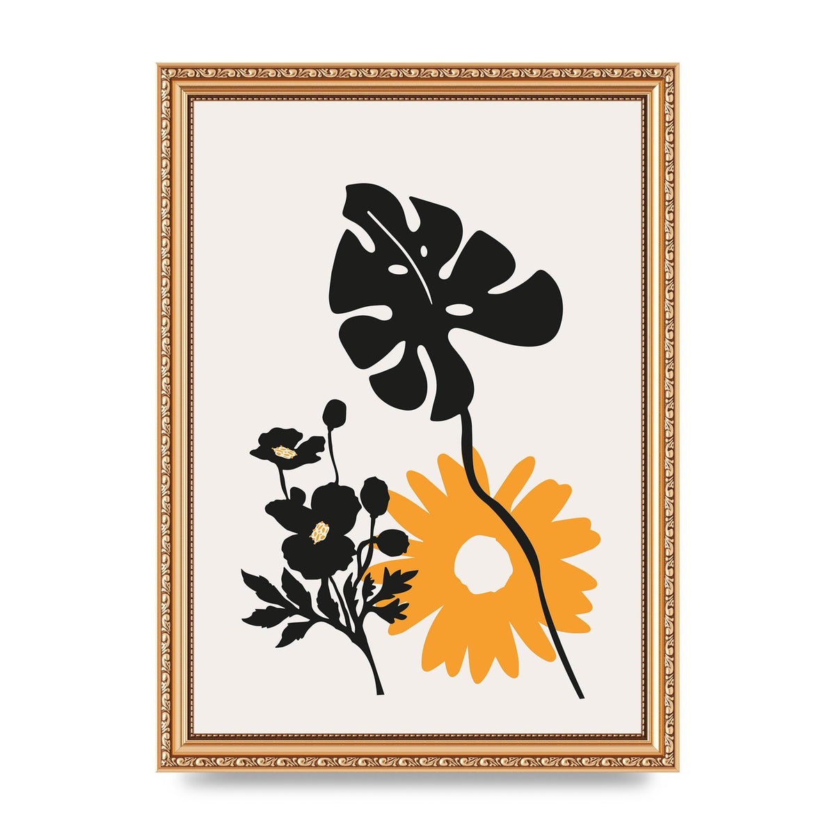 Mustard Flower Series Six Art For The Home - A4 framed