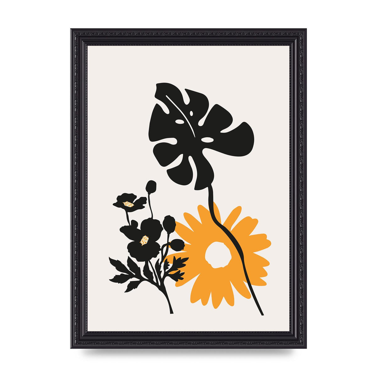 Mustard Flower Series Six Art For The Home - A4 framed