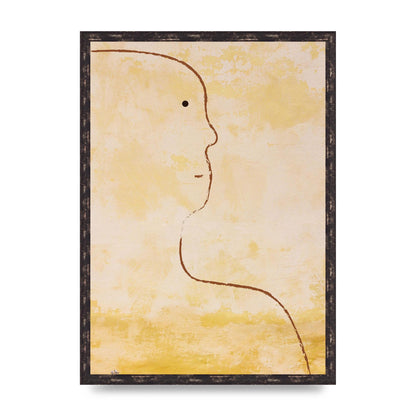 Distressed Wall Abstract Face Art For The Home - A2 framed