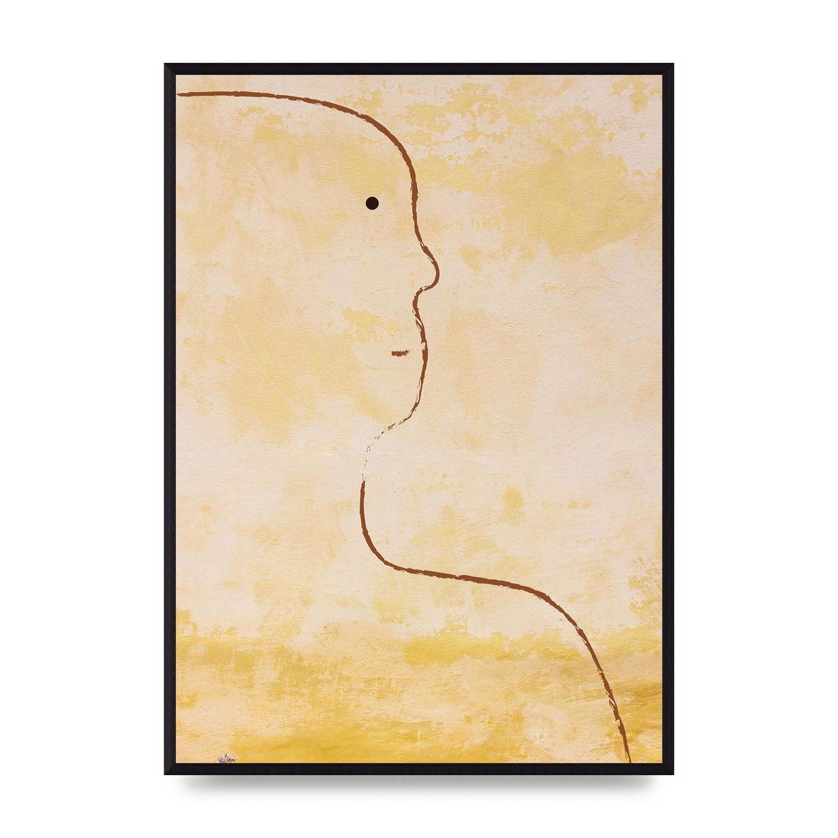Distressed Wall Abstract Face Art For The Home - A2 framed