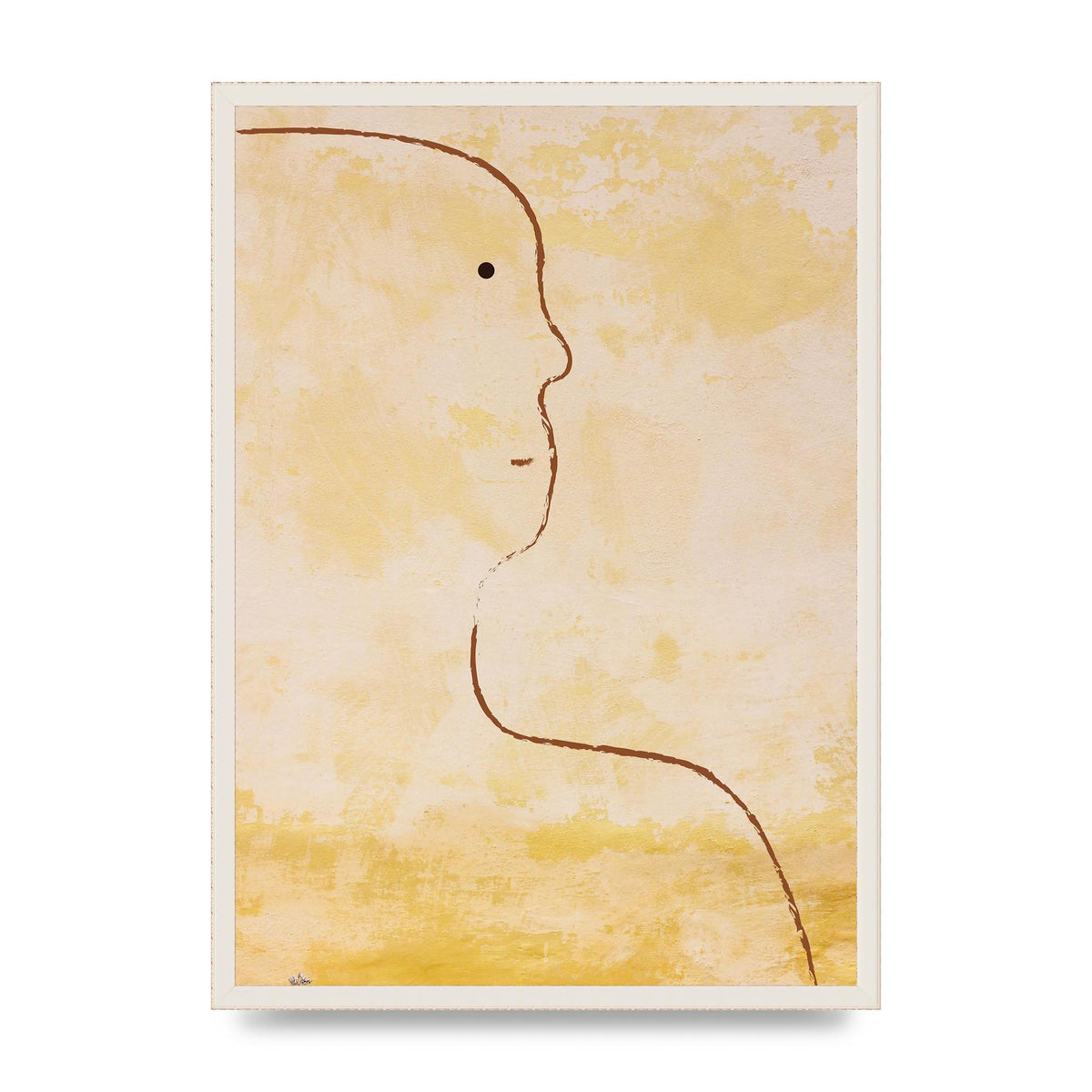 Distressed Wall Abstract Face Art For The Home - A2 framed