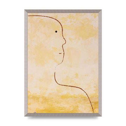Distressed Wall Abstract Face Art For The Home - A2 framed