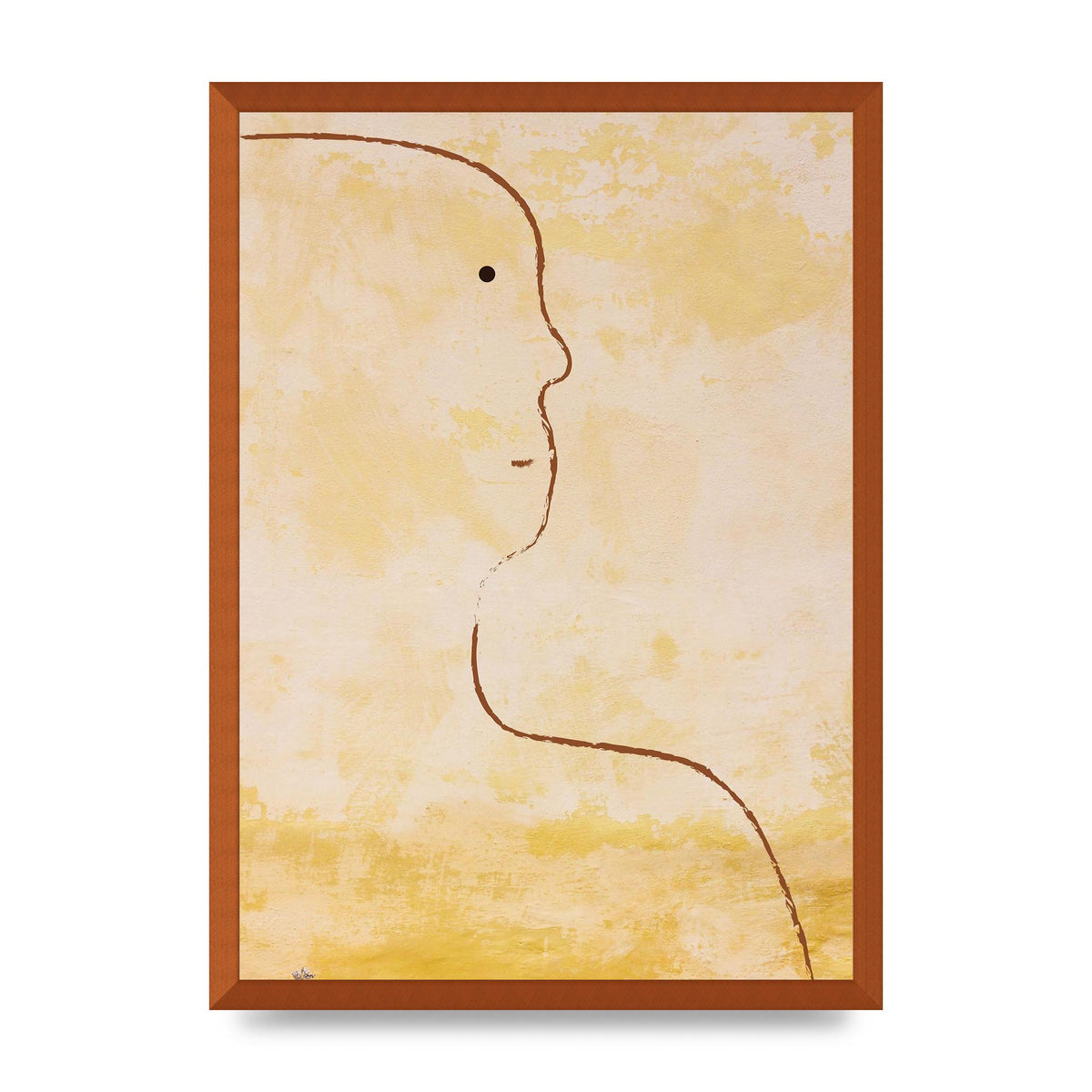 Distressed Wall Abstract Face Art For The Home - A2 framed