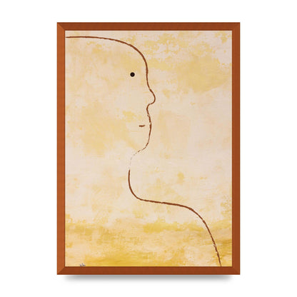 Distressed Wall Abstract Face Art For The Home - A2 framed