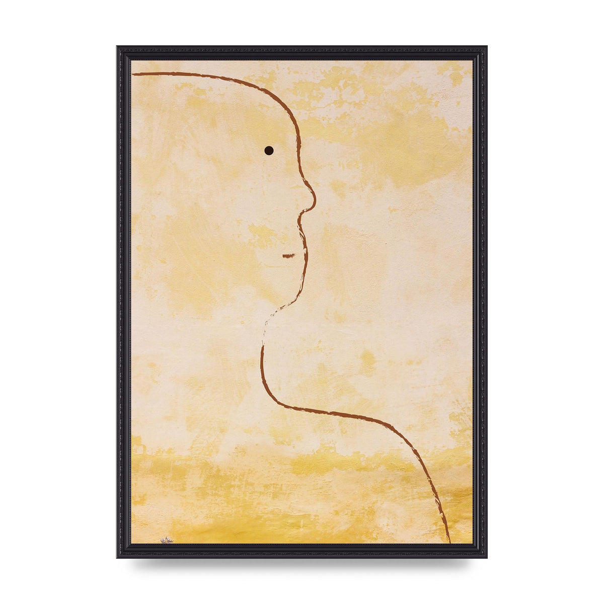 Distressed Wall Abstract Face Art For The Home - A2 framed