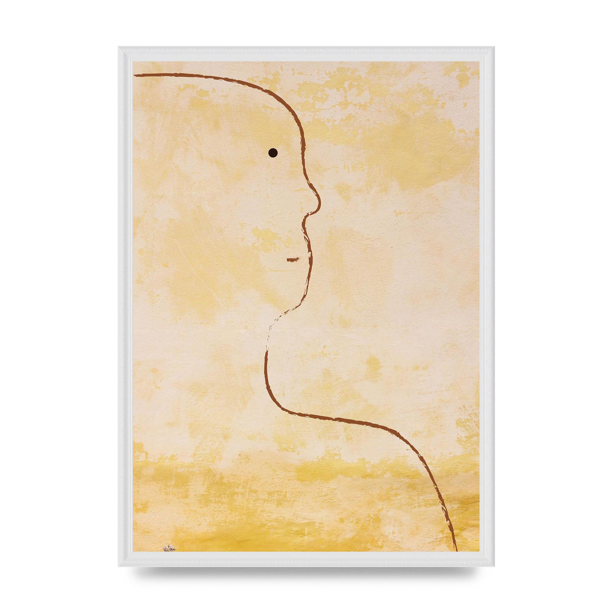 Distressed Wall Abstract Face Art For The Home - A2 framed
