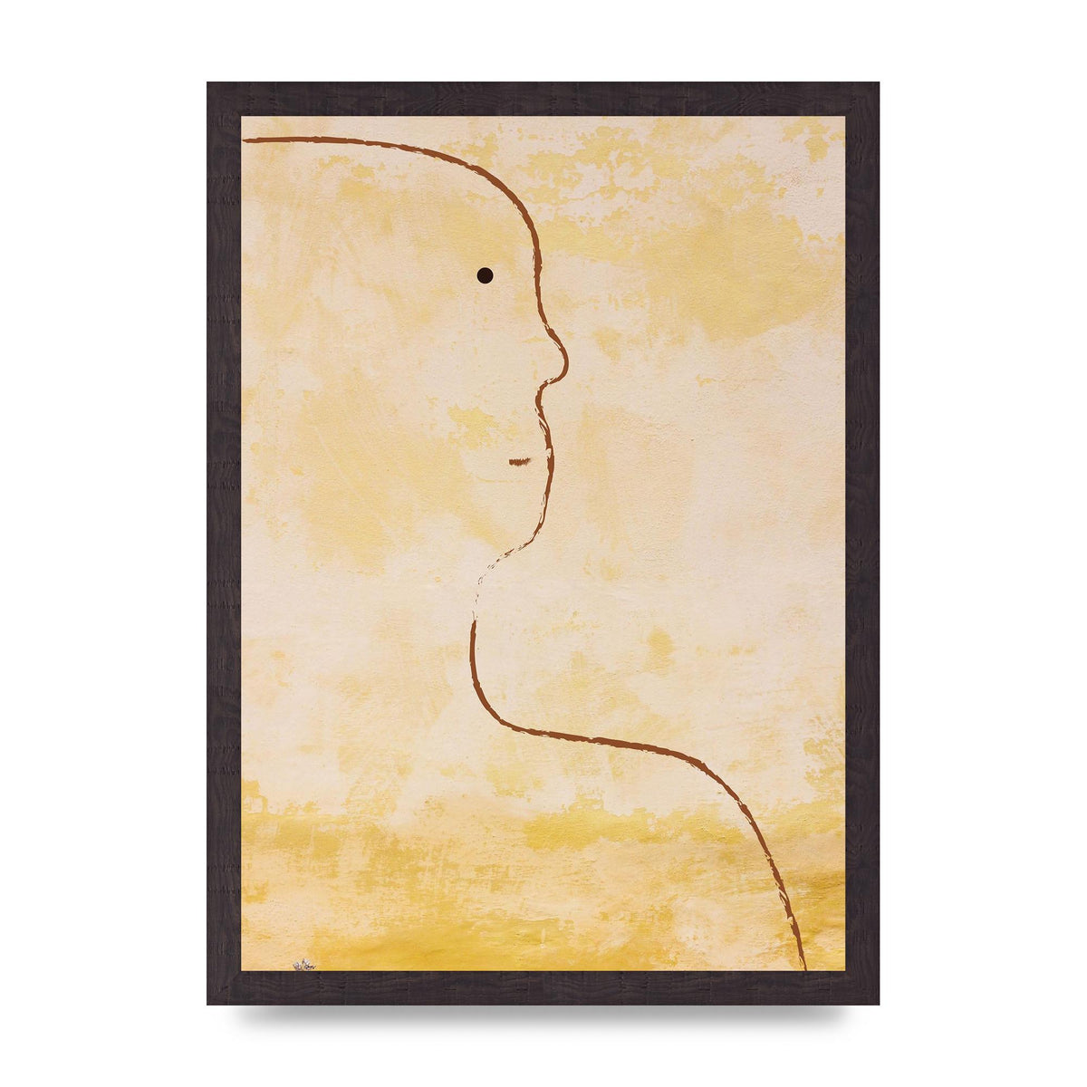 Distressed Wall Abstract Face Art For The Home - A3 framed