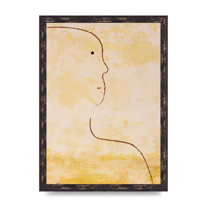 Distressed Wall Abstract Face Art For The Home - A3 framed