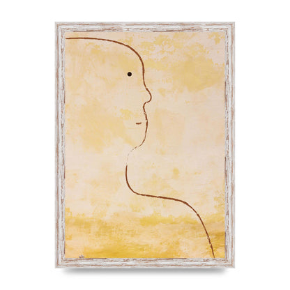 Distressed Wall Abstract Face Art For The Home - A3 framed