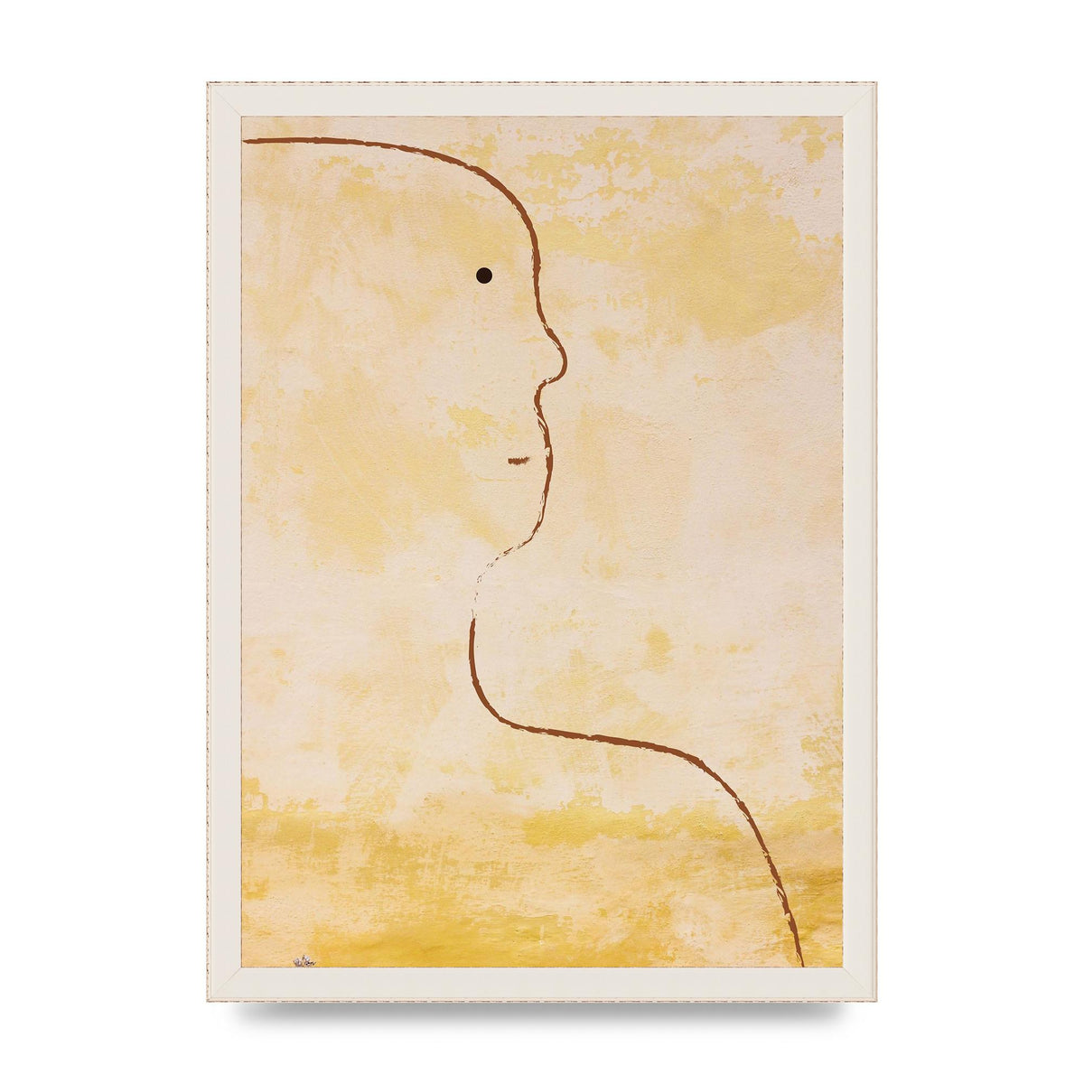 Distressed Wall Abstract Face Art For The Home - A3 framed