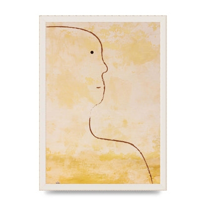 Distressed Wall Abstract Face Art For The Home - A3 framed