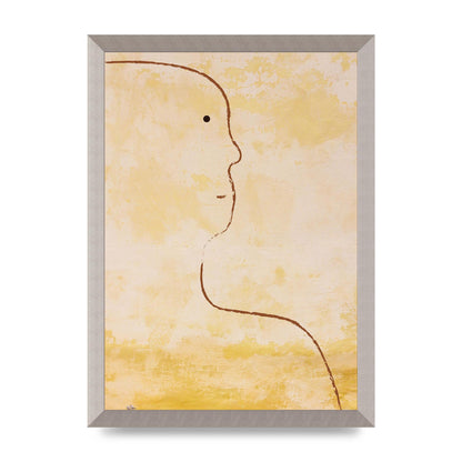 Distressed Wall Abstract Face Art For The Home - A3 framed