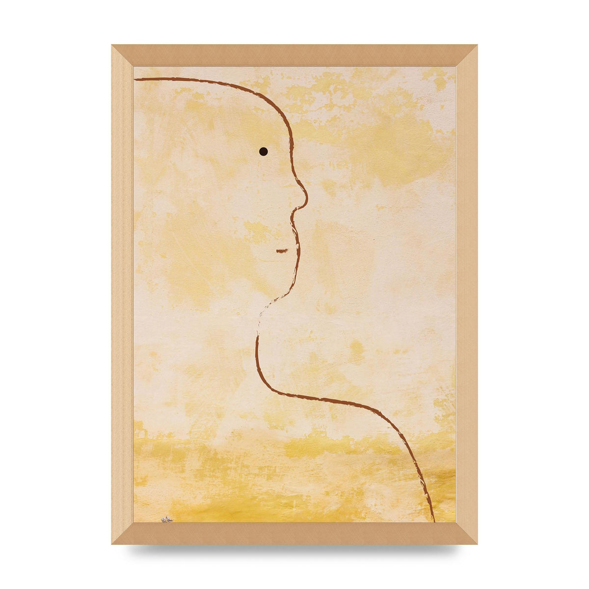 Distressed Wall Abstract Face Art For The Home - A3 framed