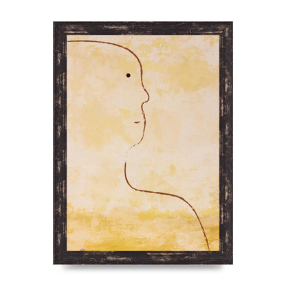 Distressed Wall Abstract Face Art For The Home - A4 framed