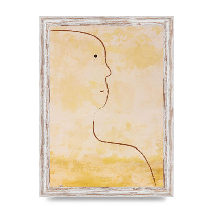 Distressed Wall Abstract Face Art For The Home - A4 framed